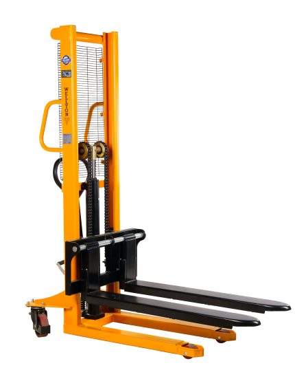 Manual stacker 1 TON - 1.6 meter lift height with an adjustable fork