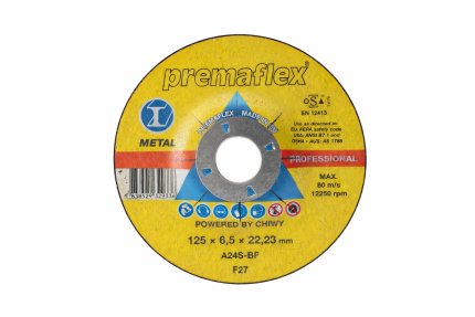 Metal Grinding Wheel 5"x6.5mm F27 (125x6,5x22,23) A24S-BF